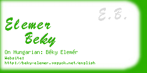 elemer beky business card